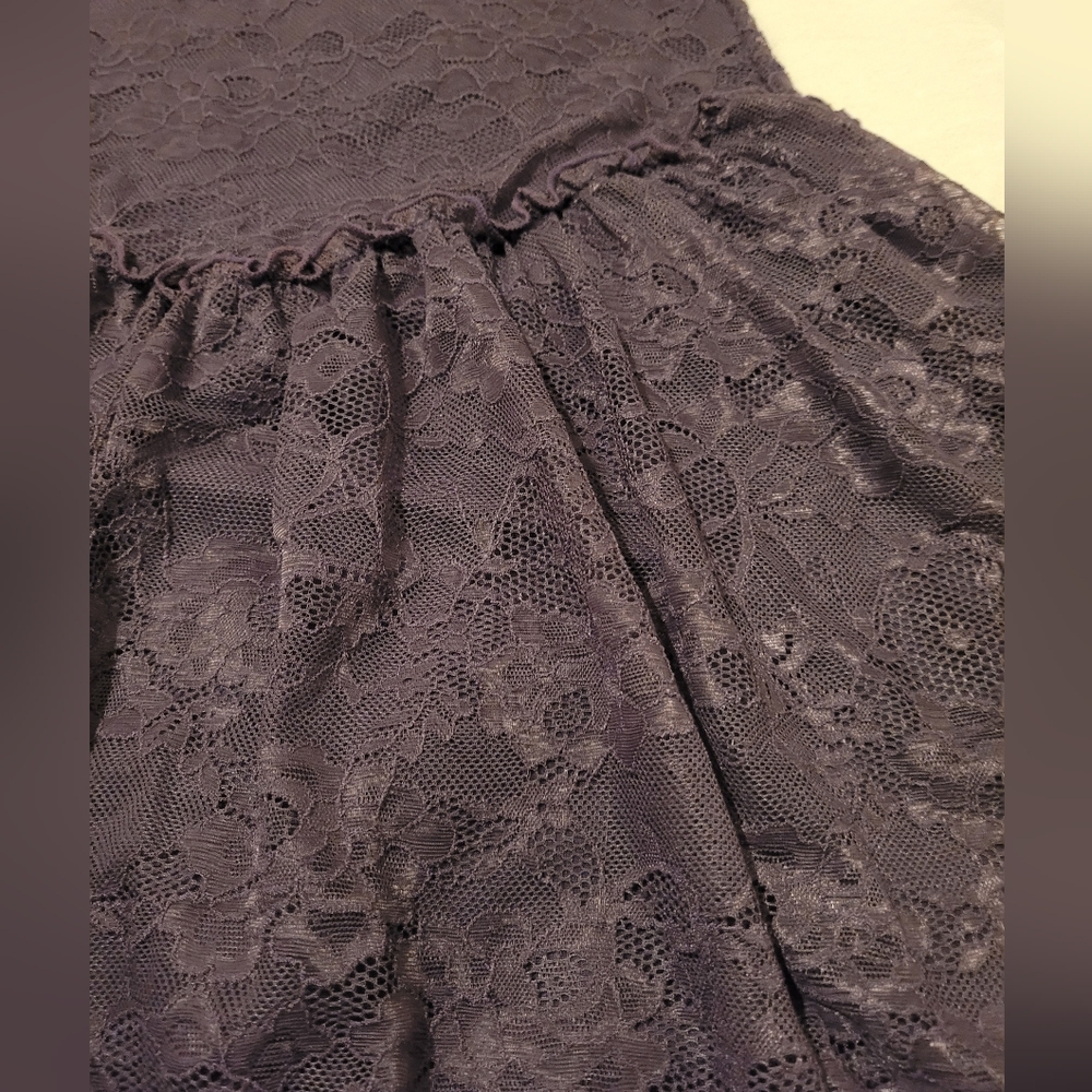 Widow Dolls Kill Gothic Purple Lace Halter Dress W Arm Sleeves - Picture 3 of 7